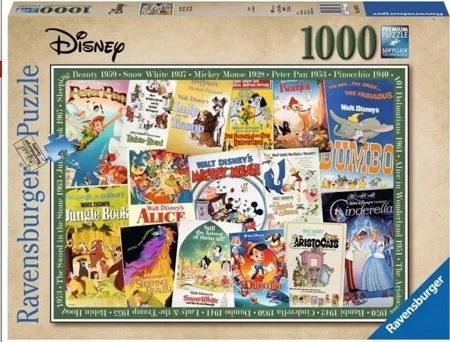 Puzzle 1000 Filmowe Plakaty Disneya - Ravensburger