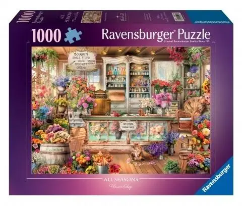 Puzzle 1000 Kot w kwiaciarni - Ravensburger