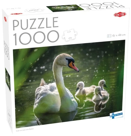 Puzzle 1000 Łabędź na jeziorze z dziećmi - Tactic