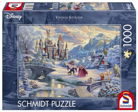 Puzzle 1000 SQ T. Kinkade Piękna i Bestia zima 110737 - Schmidt Spiele Puzzle