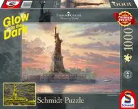 Puzzle 1000 Thomas Kinkade Statua Wolności / Nowy Jork (świecą w ciemności) - Schmidt