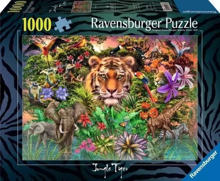 Puzzle 1000 Tygrys w ogrodzie - Ravensburger