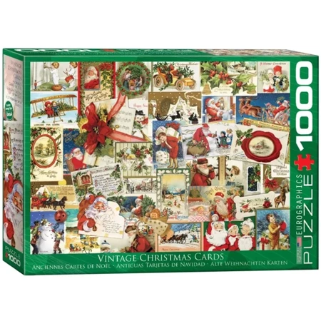 Puzzle 1000 Vintage Christmas Cards 6000-0784 - Eurographics