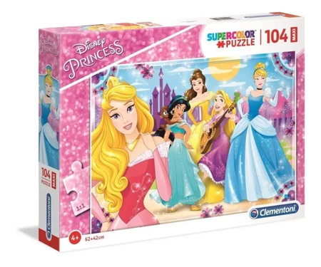 Puzzle 104 Maxi Superkolor Princess - Clementoni