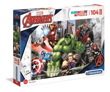 Puzzle 104 maxi super kolor Avengers gotowi do lotu 23688 - Clementoni