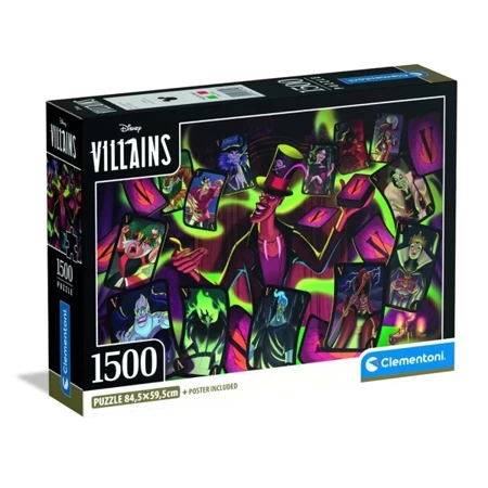 Puzzle 1500 elementów. Compact Disney Vilains - Clementoni