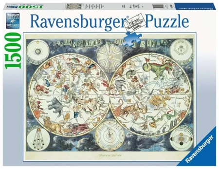 Puzzle 1500 elementów Mapa z fantastycznymi zwierzętami - Ravensburger Polska