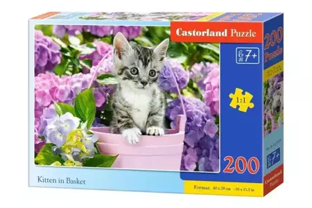 Puzzle 200 Kot w koszyku CASTOR - Castorland