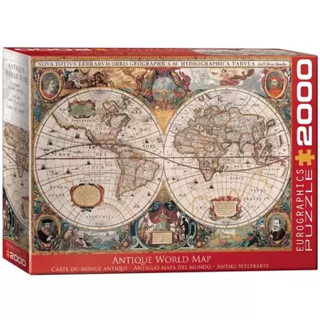 Puzzle 2000 Antique World Map 8220-1997 - Eurographics