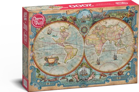 Puzzle 2000 CherryPazzi Great Discoveries World Map 50125