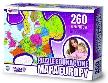 Puzzle 260 edukacyjne Mapa Europy - Zachem