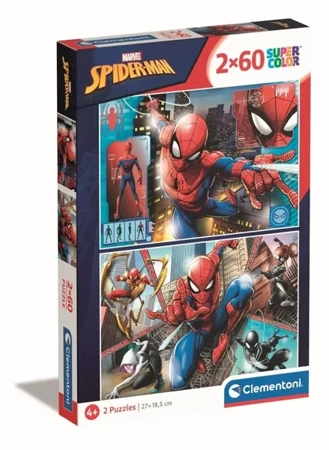 Puzzle 2x60 Super kolor Spiderman - Clementoni