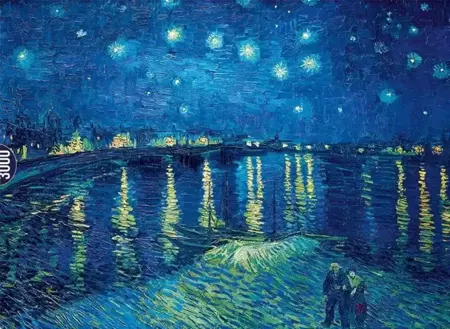 Puzzle 3000 Gwiaździsta noc nad Ronem, van Gogh - Bluebird Puzzle