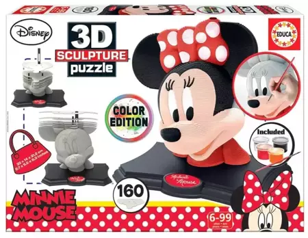 Puzzle 3D 160 Myszka Minnie (rzeźba do pomalowania - Educa