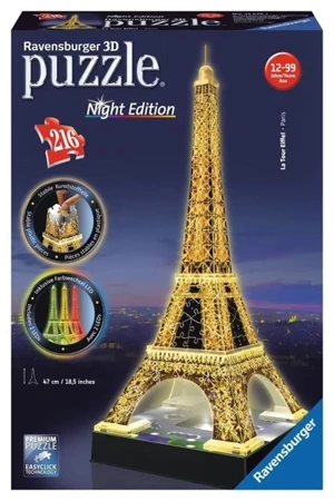 Puzzle 3D Wieża Eiffla Night Edition - Ravensburger