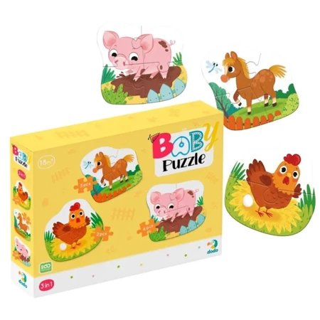 Puzzle 3w1 Dzień na farmie - Dodo