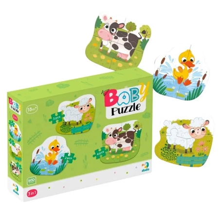 Puzzle 3w1 Wiejskie zwierzęta - Dodo