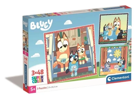 Puzzle 3x48 Super Kolor Bluey - Clementoni