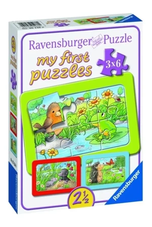 Puzzle 3x6 Małe zwierzęta - Ravensburger