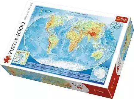 Puzzle 4000 Wielka mapa fizyczna świataTREFL - Trefl