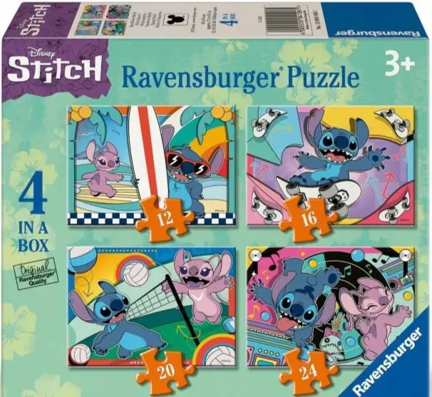 Puzzle 4w1 Disney Stitch - Ravensburger