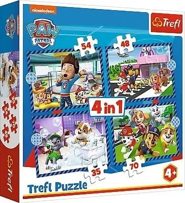 Puzzle 4w1 Psie sprawy - Trefl