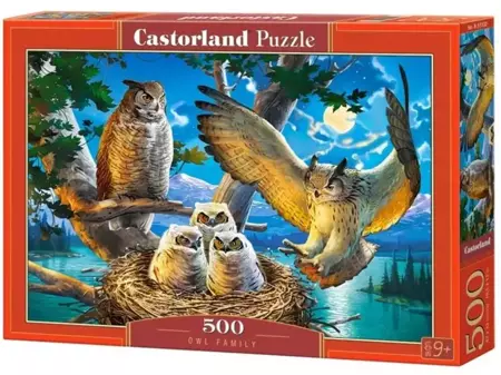 Puzzle 500 Owl Family CASTOR - Castorland