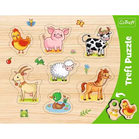 Puzzle 7 ramkowe układanki kształtowe Zwierzęta na wsi 31305 - Trefl PAP