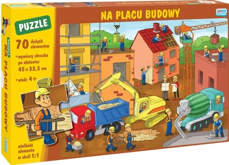 Puzzle 70 Na placu budowy - Wydawnictwo Jako