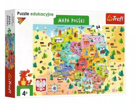 Puzzle Edukacyjne 54 Mapa Polski TREFL