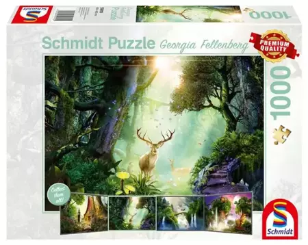 Puzzle PQ 1000 Georgia Fellenberg Jeleń w lesie G3 - Schmidt