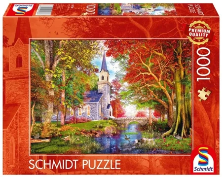 Puzzle PQ 1000 Kościółek w lesie G3 - Schmidt