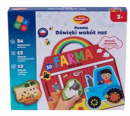 Puzzle dźwięki wokół nas 3D Farm - Dumel