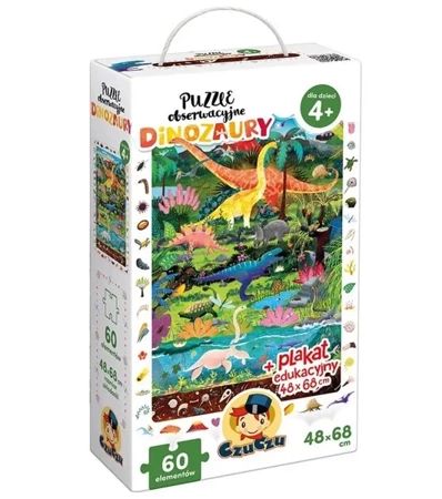 Puzzle obserwacyjne Dinozaury 4+ - Bright Junior Media