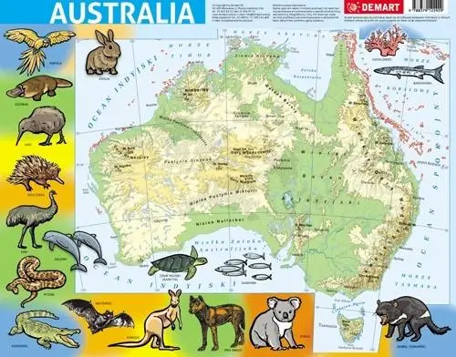 Puzzle ramkowe - Australia fizyczna - Opracowanie zbiorowe