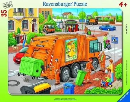 Puzzle w ramce 35 Śmieciarka - Ravensburger