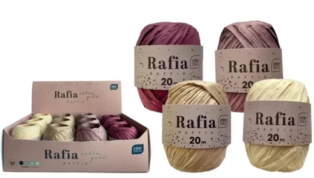 Rafia na spulce 20m Satin Gold (12szt) - INTERDRUK