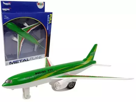 Samolot pasażerski Boeing 777 zielony - Leantoys