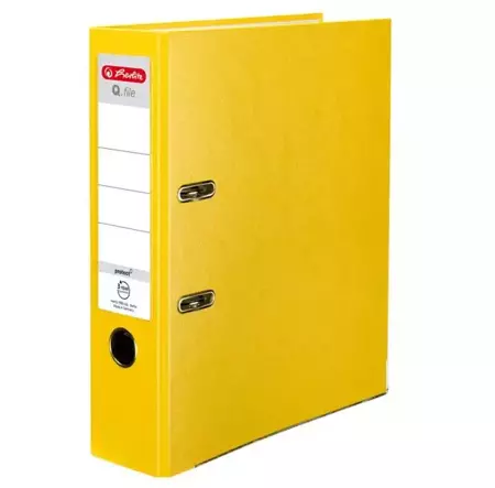 Segregator A4 8cm PP żółty Q file - HERLITZ