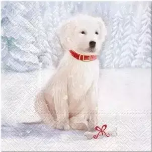 Serwetki Śnieżny pies 33x33cm 20szt - PAW