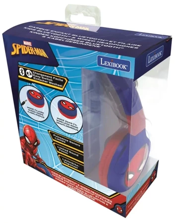 Składane słuchawki Spider Man 2 w 1 Bluetooth i przewodowe z zabezpieczeniem głośności dla dzieci HPBT010SP - Lexibook