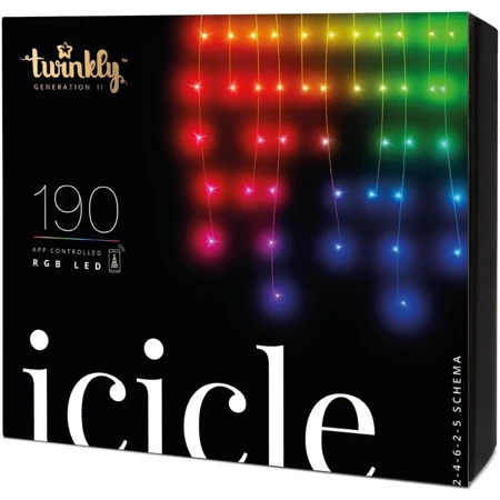 Sople. Twinkly Icicle 190 LED RGB 5x0,7 m