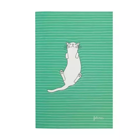 Średni Zeszyt - Feline Fine (Bold Green) - Santoro