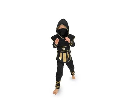 Strój Ninja czarny rozm. 116-128cm - PartyDeco