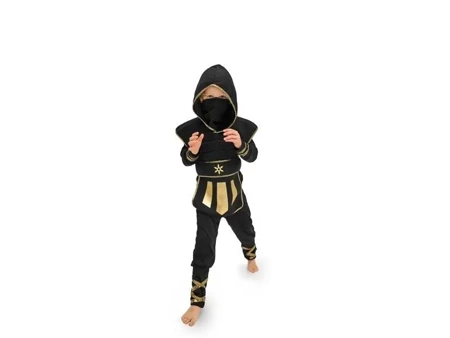 Strój Ninja czarny rozm. 96-116cm - PartyDeco