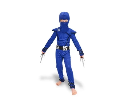 Strój Ninja niebieski rozm. 116-128cm - PartyDeco