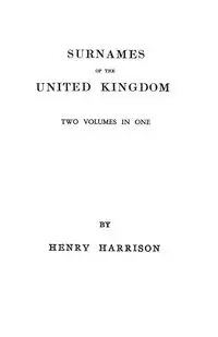 Surnames of the United Kingdom - Harrison Henry