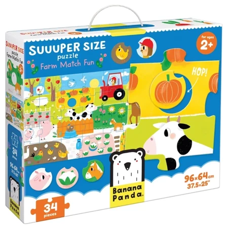 Suuuper Size Puzzle. Farm Match Fun 2+ - Banana Panda