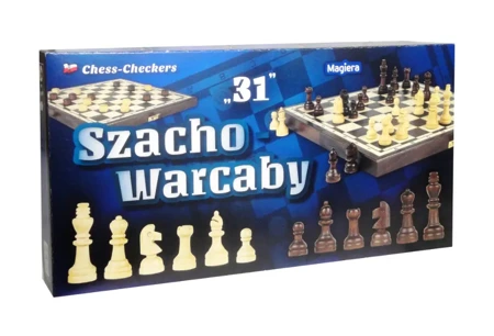 Szacho-warcaby drewniane 31cm - Rafał Magiera