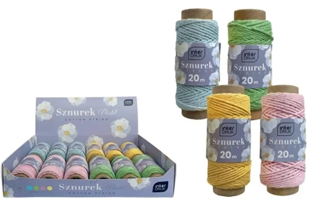 Sznurek na szpulce 20m pastel (12szt) - INTERDRUK